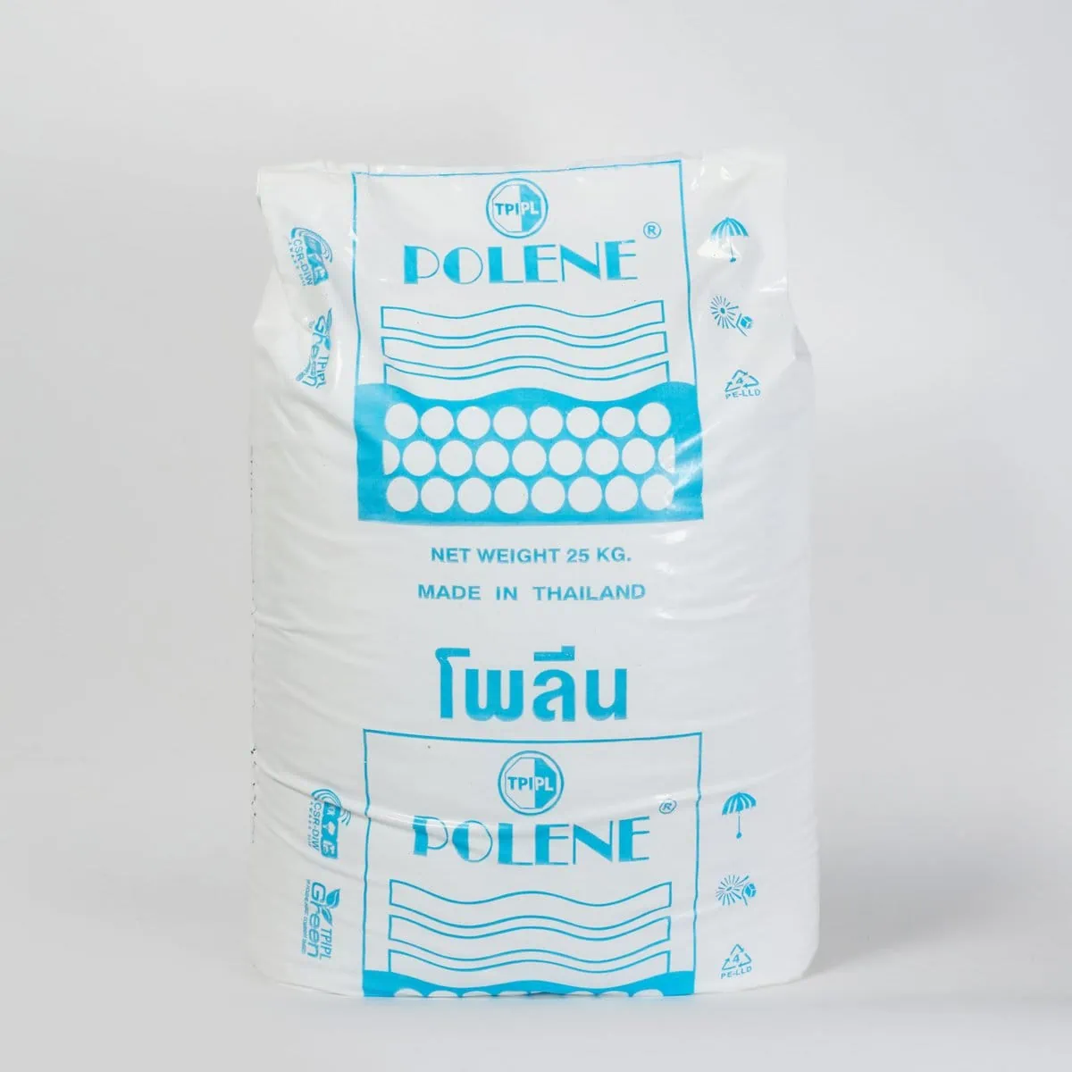 Bag of Polene plastic pellets